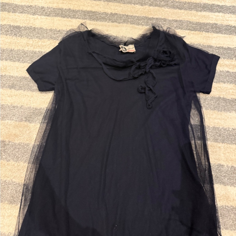 Navy Sheer Tee/ Top